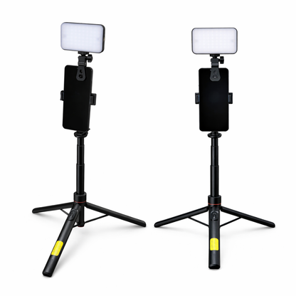 Kit Creacion Contenido Influencer Streamer Tripode Luz y Micrófonos