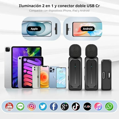 Micrófono Doble ChargeBox Doble Entrada